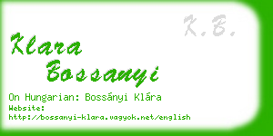 klara bossanyi business card